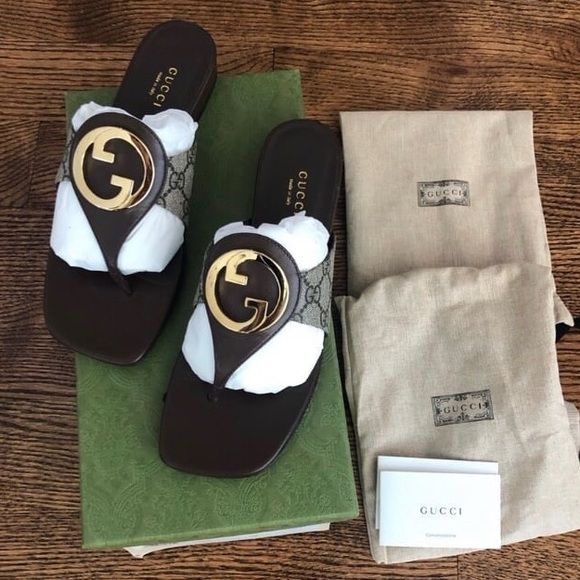 Gucci Size 35.5 Women's Blondie Thong Sandals - Picture 7 of 9